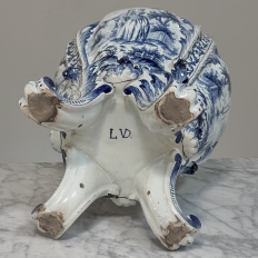 18th Century Hand-Painted Delft Jardinière, Signed LVD