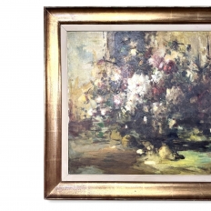 Framed Oil Painting on Canvas by Martin Bollé (1912–1968) 'Still Life with Bouquet of Roses' dated 1961