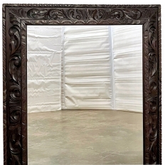 Antique French Renaissance Hand-Carved Wall Mirror