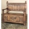 Antique Gothic Revival Carved Hall Bench