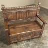Antique Gothic Revival Carved Hall Bench