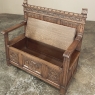 Antique Gothic Revival Carved Hall Bench