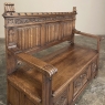 Antique Gothic Revival Carved Hall Bench