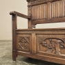 Antique Gothic Revival Carved Hall Bench