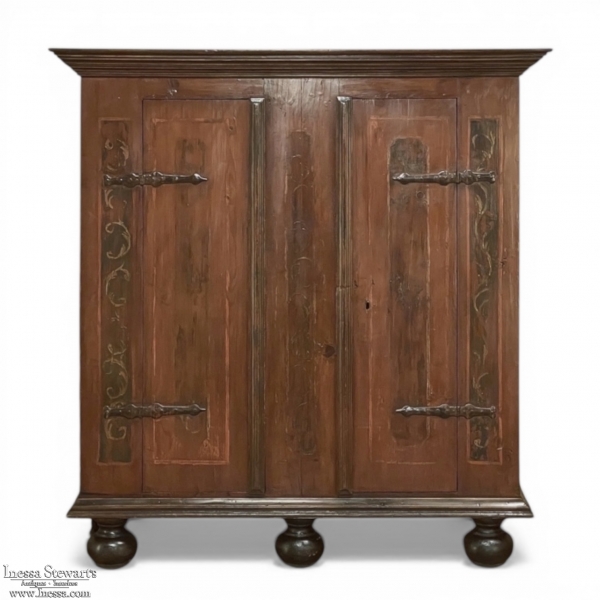 19th Century Antique Swedish Painted Armoire