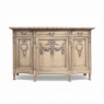 19th Century French Louis XVI Marble Top Buffet in Stripped Oak