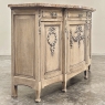 19th Century French Louis XVI Marble Top Buffet in Stripped Oak