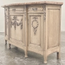 19th Century French Louis XVI Marble Top Buffet in Stripped Oak