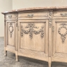 19th Century French Louis XVI Marble Top Buffet in Stripped Oak