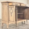 19th Century French Louis XVI Marble Top Buffet in Stripped Oak
