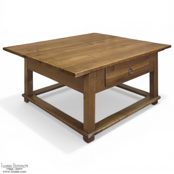 19th Century Rustic Country French Fruitwood Coffee Table