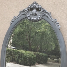 19th Century French Louis XVI Oval Painted Mirror