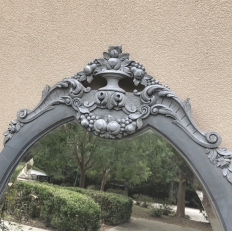 19th Century French Louis XVI Oval Painted Mirror