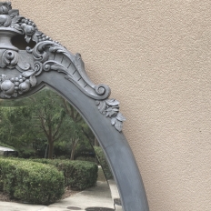 19th Century French Louis XVI Oval Painted Mirror