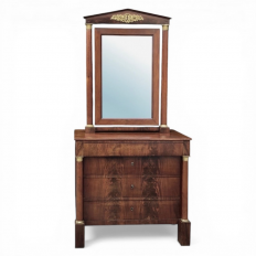 19th Century French Empire Period Mahogany Dresser with Mirror