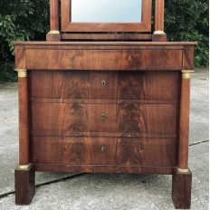 19th Century French Empire Period Mahogany Dresser with Mirror