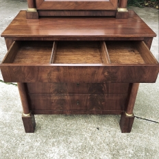 19th Century French Empire Period Mahogany Dresser with Mirror