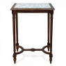 19th Century French Louis XVI Style Oak End Table with Carrara Marble