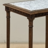 19th Century French Louis XVI Style Oak End Table with Carrara Marble