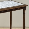 19th Century French Louis XVI Style Oak End Table with Carrara Marble