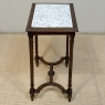 19th Century French Louis XVI Style Oak End Table with Carrara Marble