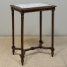 19th Century French Louis XVI Style Oak End Table with Carrara Marble