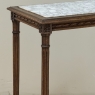 19th Century French Louis XVI Style Oak End Table with Carrara Marble