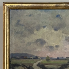 Framed Oil Painting on Canvas by Désiré Merny (1865–1947) 'Country Road at Dusk'