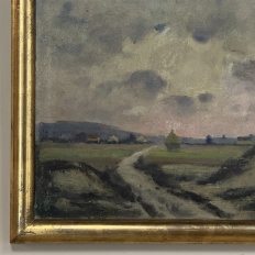 Framed Oil Painting on Canvas by Désiré Merny (1865–1947) 'Country Road at Dusk'