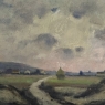 Framed Oil Painting on Canvas by Désiré Merny (1865–1947) 'Country Road at Dusk'
