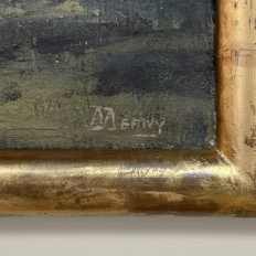 Framed Oil Painting on Canvas by Désiré Merny (1865–1947) 'Country Road at Dusk'