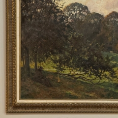 Framed Pastoral Oil Painting on Canvas by Léon Dardenne (1865–1912), dated 1897
