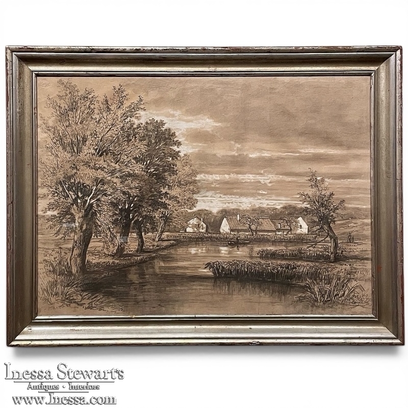 19th Century Framed Pastel by Francois Stroobant (1819-1916)