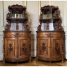Pair 19th Century French Napoleon III Period Corner Cabinets ~ Vaisseliers