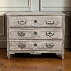 18th Century Country French Whitewashed Commode