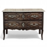 18th Century French Louis XV Walnut Marble Top Commode