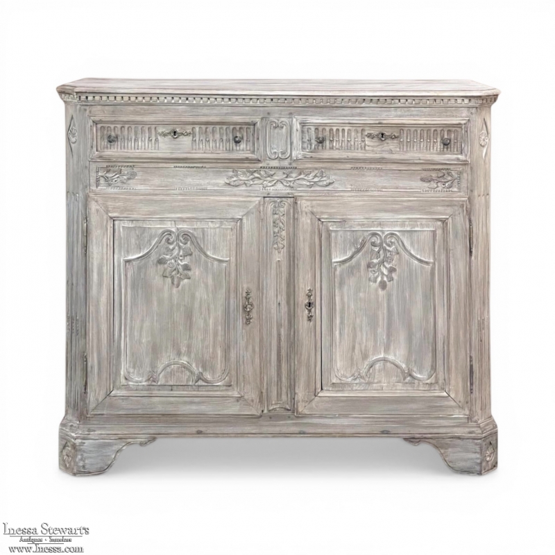 18th Century French Louis XVI Whitewashed Buffet ~ Cabinet