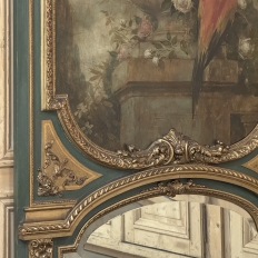 Monumental 19th Century Hand-Painted French Beaux-Arts Chateau Trumeau with Parrots