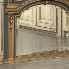 Monumental 19th Century Hand-Painted French Beaux-Arts Chateau Trumeau with Parrots