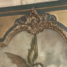 Monumental 19th Century Hand-Painted French Beaux-Arts Chateau Trumeau with Parrots