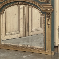 Monumental 19th Century Hand-Painted French Beaux-Arts Chateau Trumeau with Parrots