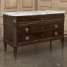 Mid-Century French Mahogany Commode with Carrara Marble Top in Louis XVI Style