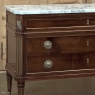 Mid-Century French Mahogany Commode with Carrara Marble Top in Louis XVI Style