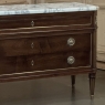 Mid-Century French Mahogany Commode with Carrara Marble Top in Louis XVI Style