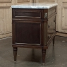 Mid-Century French Mahogany Commode with Carrara Marble Top in Louis XVI Style