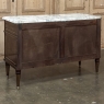 Mid-Century French Mahogany Commode with Carrara Marble Top in Louis XVI Style