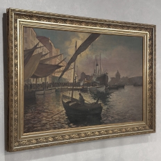 Grand Signed Oil Painting on Canvas by Luigi Tafani, 'View of Venice' dated 1903