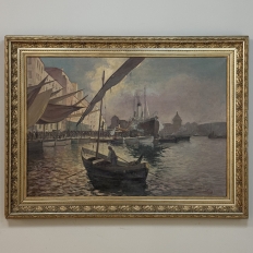 Grand Signed Oil Painting on Canvas by Luigi Tafani, 'View of Venice' dated 1903