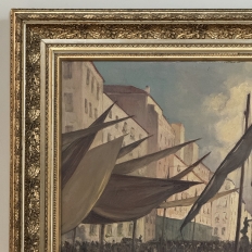 Grand Signed Oil Painting on Canvas by Luigi Tafani, 'View of Venice' dated 1903