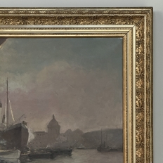 Grand Signed Oil Painting on Canvas by Luigi Tafani, 'View of Venice' dated 1903